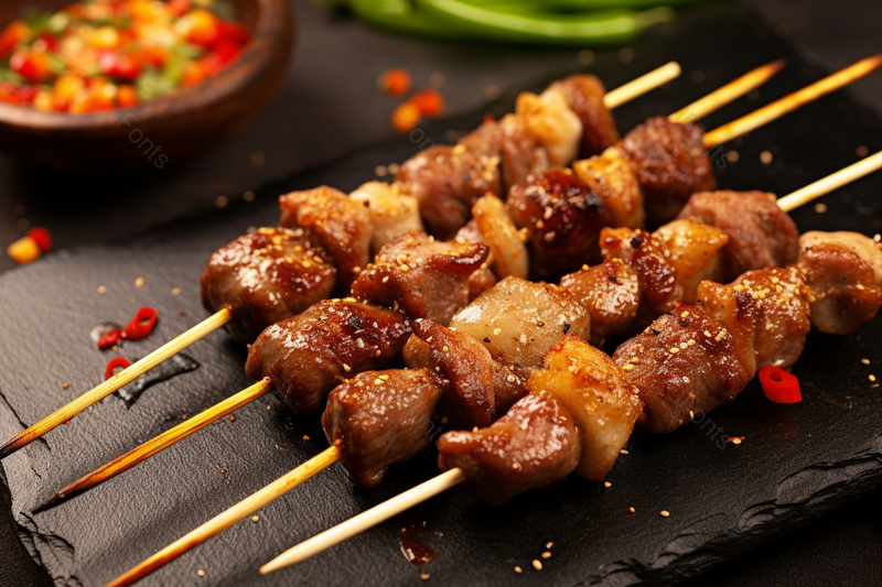 夏季宵夜烧烤新鲜美味羊肉串,高清,摄影图,摄影图片,图片大全,摄影图免费下载